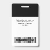 Mitarbeitermarke für das Firmenlogo für Schwarze M Ausweis (Rückseite)