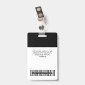 Mitarbeitermarke für das Firmenlogo für Schwarze M Ausweis (Rückseite mit Clip)