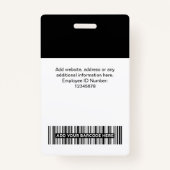 Mitarbeitermarke für das Firmenlogo für Schwarze M Ausweis (Rückseite)