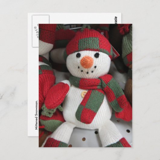 Mitared Snowman Postkarte (Vorne/Hinten)