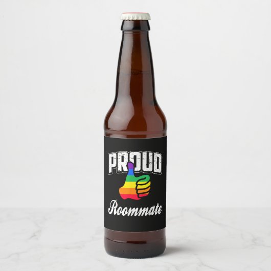 Mitbewohner Gay Pride Bierflaschenetikett (Vorderseite)