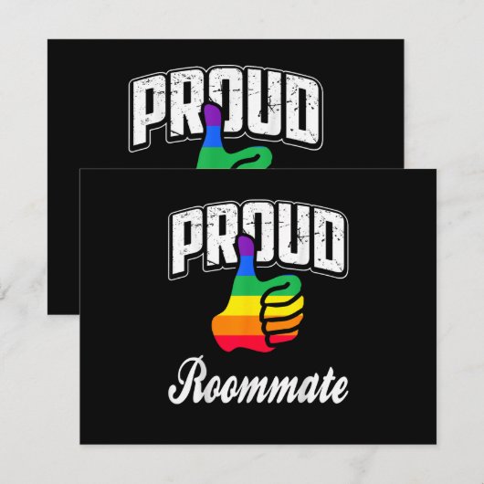 Mitbewohner Gay Pride Einladung (Vorne/Hinten)