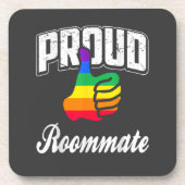 Mitbewohner Gay Pride Getränkeuntersetzer (Vorderseite)