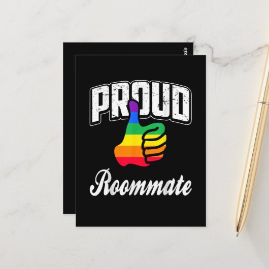 Mitbewohner Gay Pride Postkarte (Vorderseite/Rückseite Beispiel)