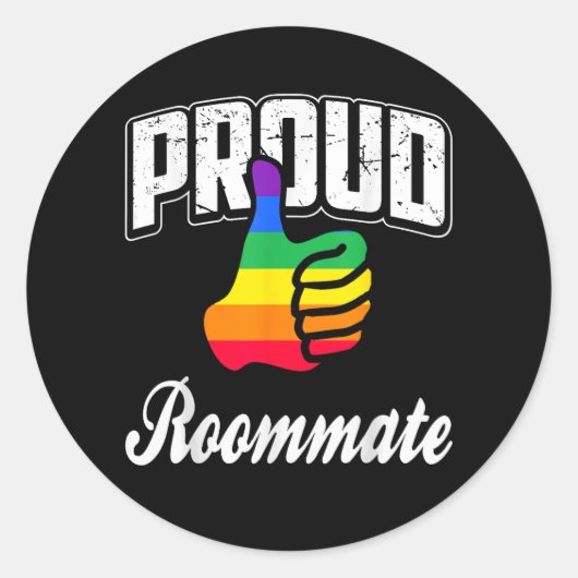 Mitbewohner Gay Pride Runder Aufkleber (Vorderseite)