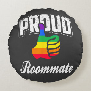 Mitbewohner Gay Pride Rundes Kissen