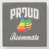 Mitbewohner Gay Pride Steinuntersetzer (Vorderseite)