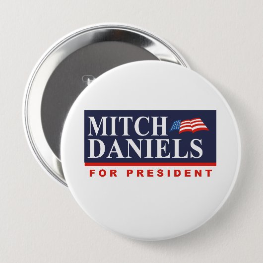 MITCH DANIELS FÜR PRÄSIDENT (Banner) Button (Vorne & Hinten)