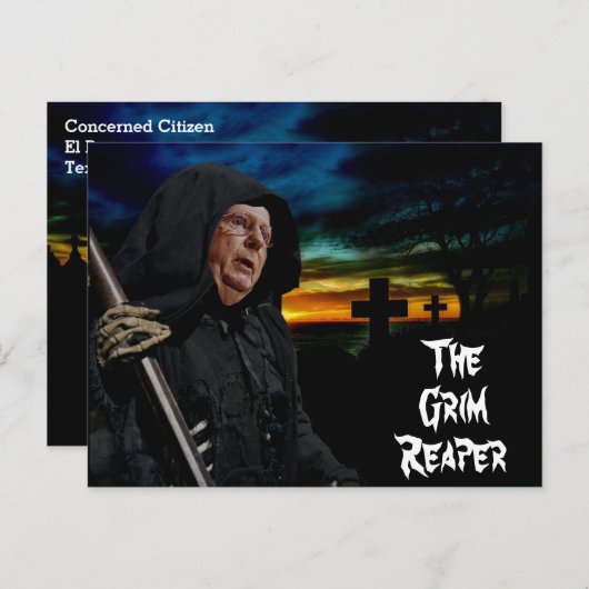 Mitch McConnell Grim Sensenmann Postkarte (Vorne/Hinten)