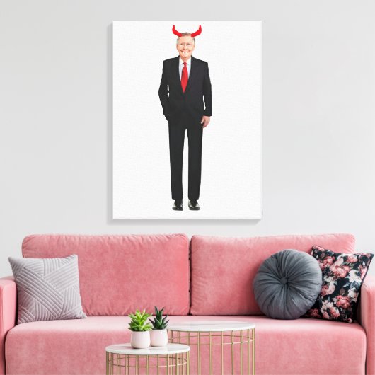 Mitch McConnell ist böse gestresste Canvas Print Leinwanddruck (Insitu (Wohnzimmer))