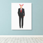 Mitch McConnell ist böse gestresste Canvas Print Leinwanddruck (Insitu (Holzboden))