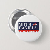 MITCHELL DANIELS FÜR PRÄSIDENTEN (Fahne) Button (Vorne & Hinten)
