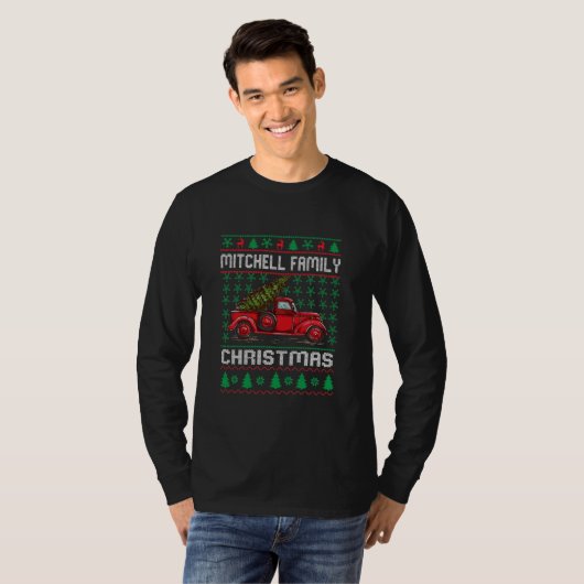 Mitchell Familie Uggy Weihnachten Sweater Red Truc T-Shirt (Vorne ganz)