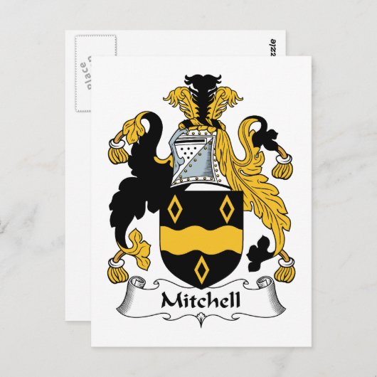 Mitchell Familienwappen Postkarte (Vorne/Hinten)
