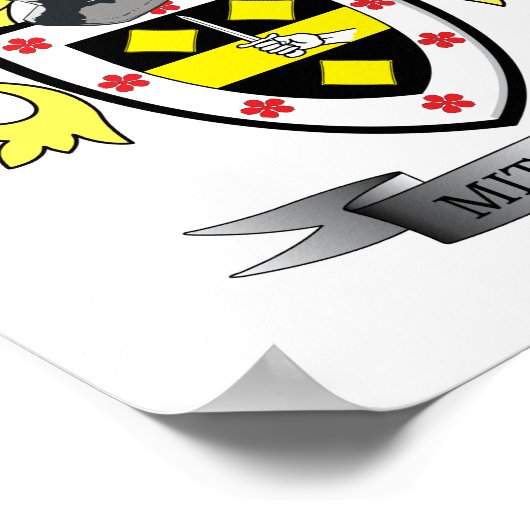 Mitchell Family Crest Coat of Arms Poster (Ecke)