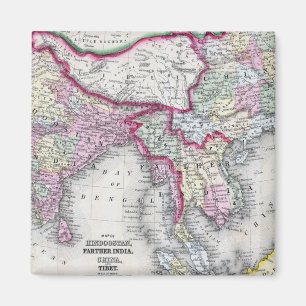 Mitchell Karte   Indien, Tibet, China u. Se Asien Magnet