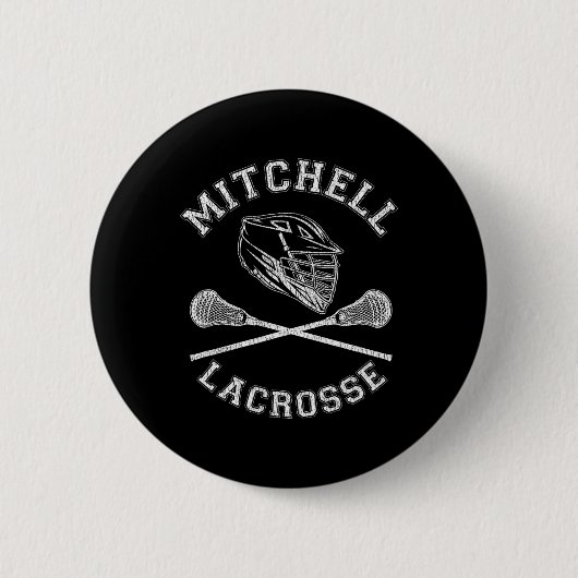 Mitchell Lacrosse Vintager, bedrückter Retro Lax Button (Vorderseite)