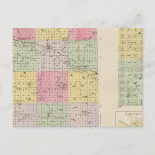Mitchell Landkreis, Cawker City, Simpson, Kansas Postkarte