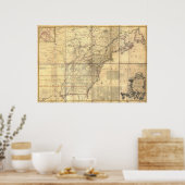 Mitchell Map British & French Owned Areas in 1757 Poster (Küche)
