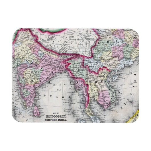 Mitchell Map | Indien, Tibet, China & SE Asien Magnet (Horizontal)