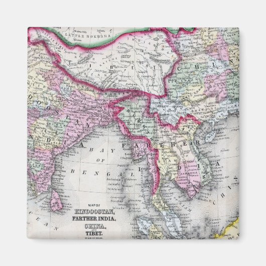 Mitchell Map | Indien, Tibet, China & SE Asien Magnet (Vorne)