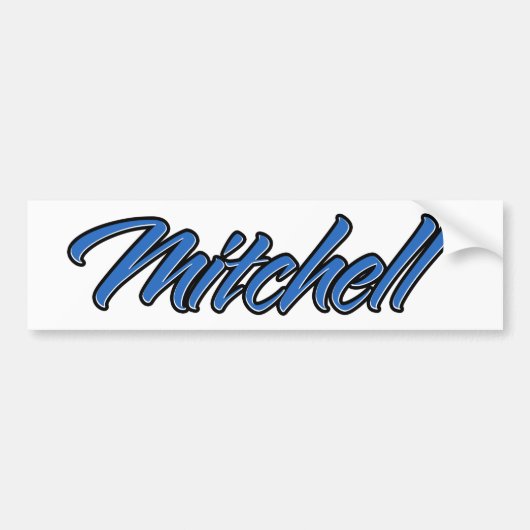 Mitchell Name blue Aufkleber Sticker Autoaufkleber (Vorne)
