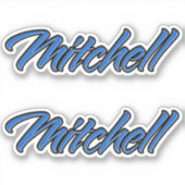 Mitchell Name blue Aufkleber Sticker Stickerset (Vorderseite)