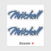 Mitchell Name blue Aufkleber Sticker Stickerset (Blatt)