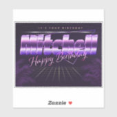 Mitchell Name Vorname retro Sticker Geburtstag (Blatt)