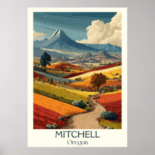 Mitchell Oregon Vintag Painted Hills Landschaft Poster