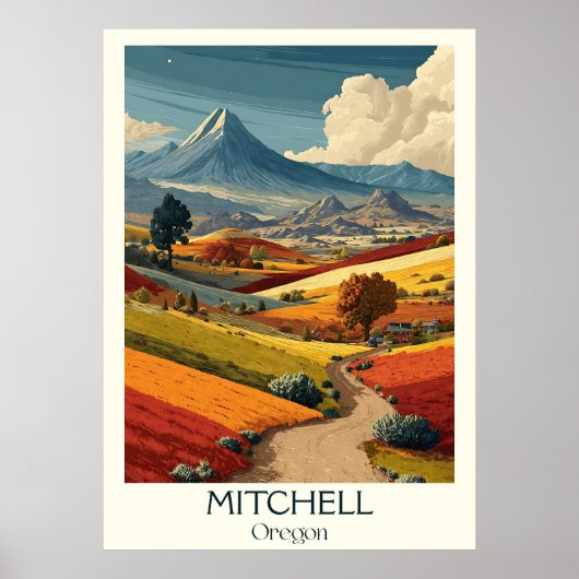 Mitchell Oregon Vintag Painted Hills Landschaft Poster (Vorne)