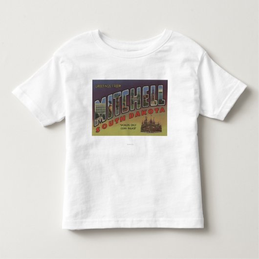 Mitchell, South Dakota - große Buchstabe-Szenen Kleinkind T-shirt (Vorderseite)