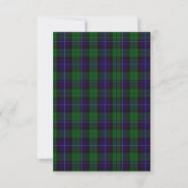 Mitchell Tartan Kariert Wedding RSVP Card Karte (Rückseite)