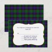 Mitchell Tartan Kariert Wedding RSVP Card Karte (Vorne/Hinten)