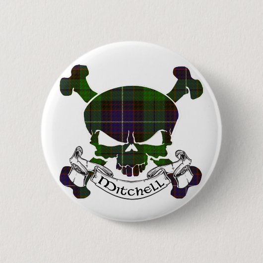 Mitchell Tartan-Schädel Button (Vorderseite)