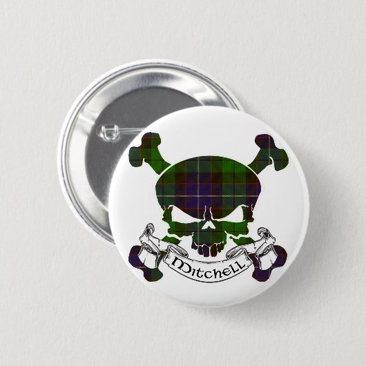 Mitchell Tartan-Schädel Button (Vorne & Hinten)