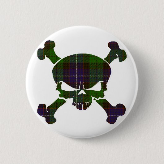 Mitchell Tartan-Schädel keine Fahne Button (Vorderseite)
