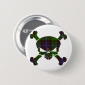 Mitchell Tartan-Schädel keine Fahne Button (Vorne & Hinten)