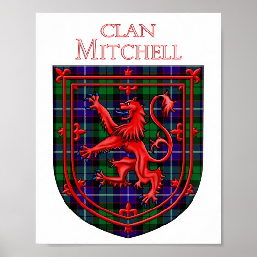 Mitchell Tartan Scottish Kariert Lion Rampant Poster (Vorne)
