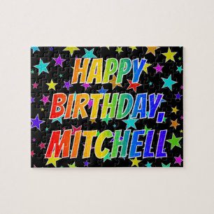 "MITCHELL" Vorname, Spaß "HAPPY BIRTHDAY" Puzzle