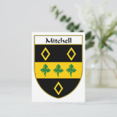 Mitchell-Wappen/Familienwappen Postkarte (Stehend Vorderseite)