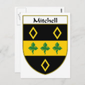 Mitchell-Wappen/Familienwappen Postkarte (Vorne/Hinten)