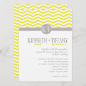 Mitchell Zickzack Monogram Einladung (Vorne/Hinten)