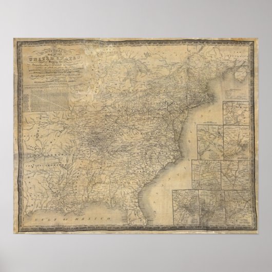 Mitchells Karte der Vereinigten Staaten Poster (Vorne)