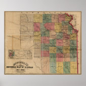Mitchell's Sectional Map of Kansas (1859) Poster (Vorne)