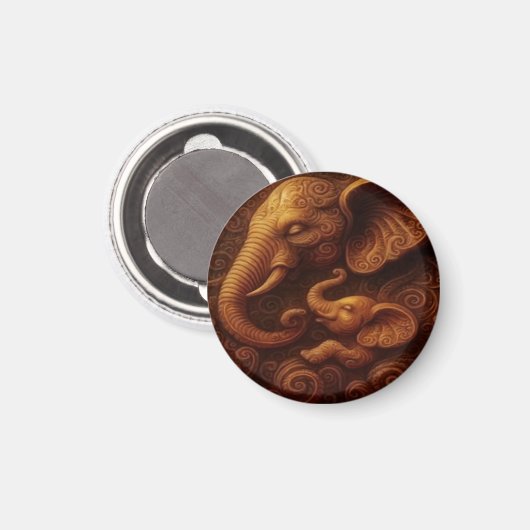 Mitfühlende Elefanten Magnet (Vorderseite/Rückseite)