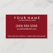 Mitfühlende Krankenschwester-Visitenkarte Visitenkarte (Rückseite)