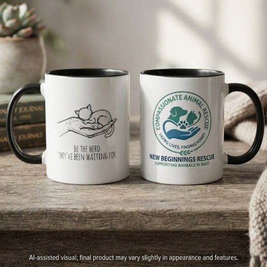 Mitfühlender Katzenrettungsheld Tasse