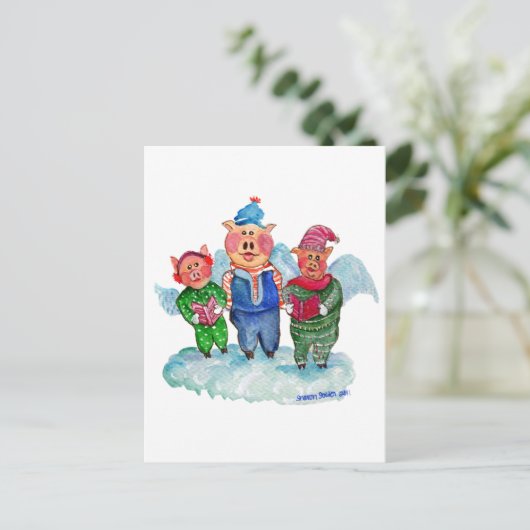 Mitführen von Schweinen Postkarte (Stehend Vorderseite)