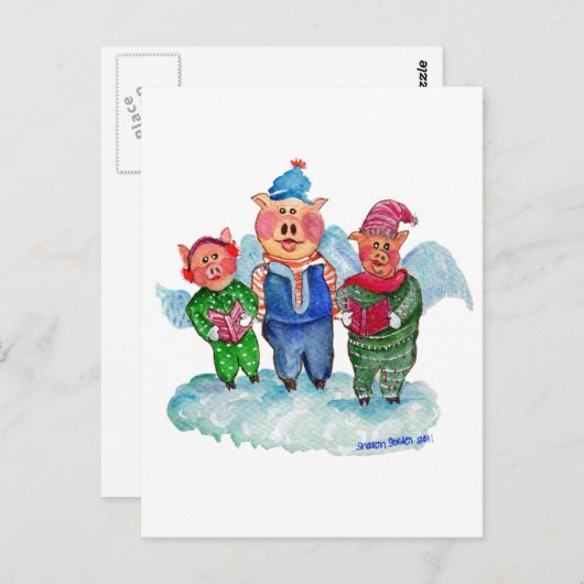 Mitführen von Schweinen Postkarte (Vorne/Hinten)